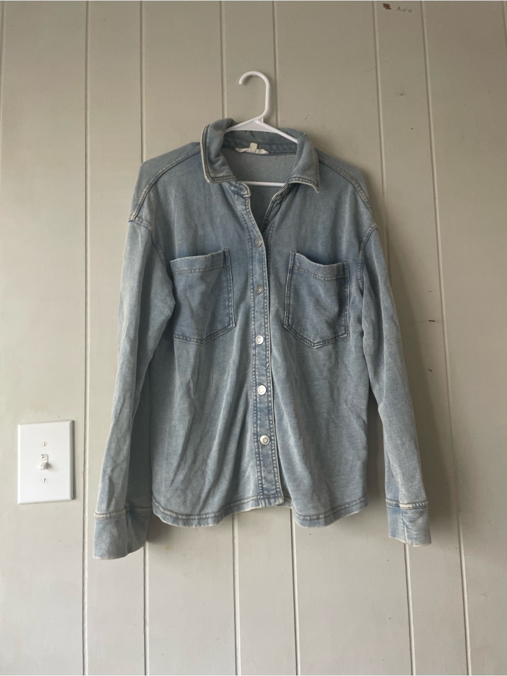 Jane & Delancey Women's Button Down Shirt Top Denim Look Size Medium